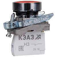 Кнопка КМЕ 4601мС 0но+1нз цилиндр IP65 красн. | код.248261 | КЭАЗ